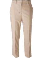Helmut Lang Cropped Trousers, Women's, Size: 12, Nude/neutrals, Cotton/spandex/elastane/wool