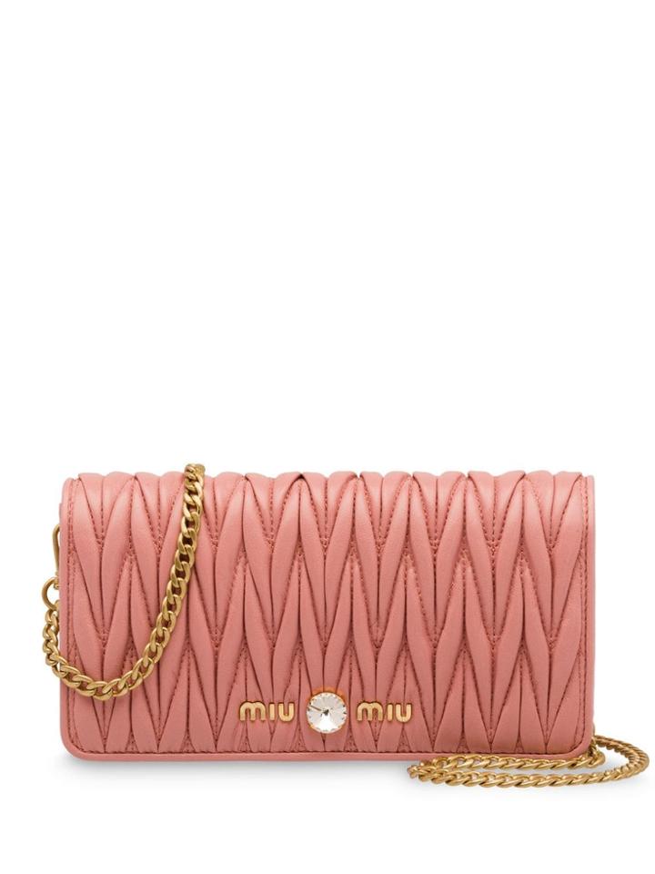 Miu Miu Matelassé Leather Mini-bag - Pink