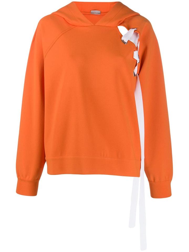 Mrz Lace Up Hoodie - Orange