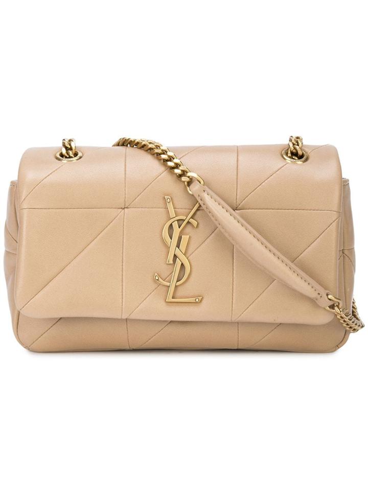Saint Laurent Small Jamie Patchwork Shoulder Bag - Nude & Neutrals