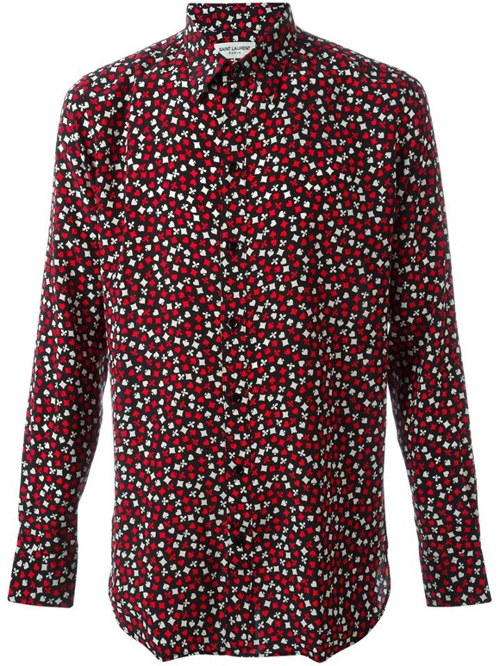 Saint Laurent Card Suit Print Shirt