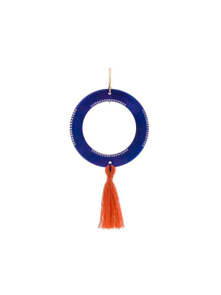 Eye M By Ileana Makri Hollow Disc Tassel Earring - Pink