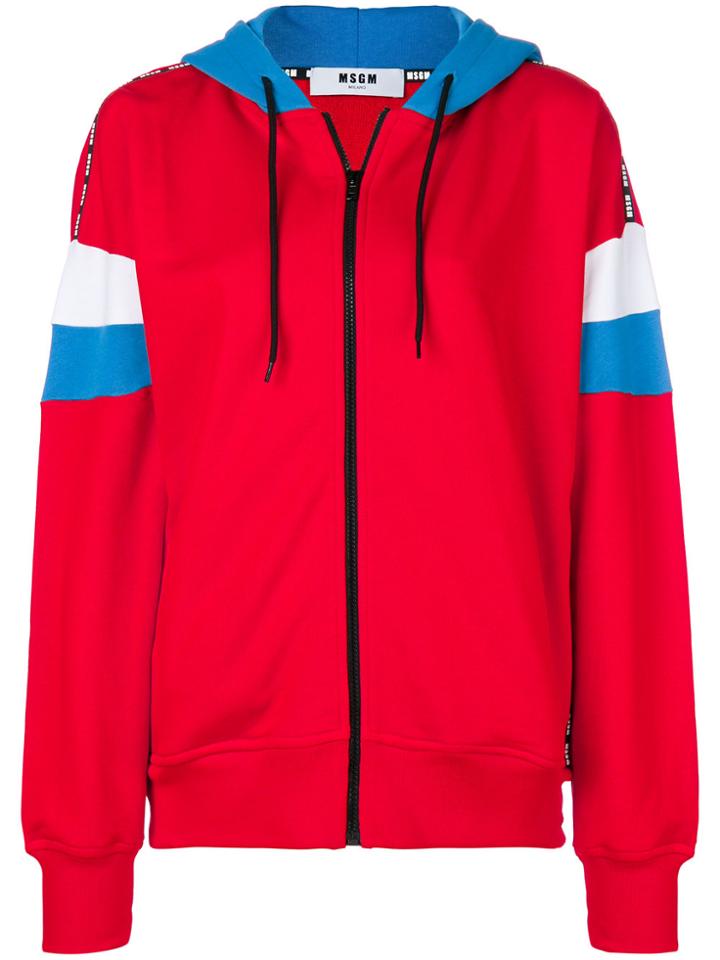 Msgm Armband Zip-up Hoodie - Yellow & Orange
