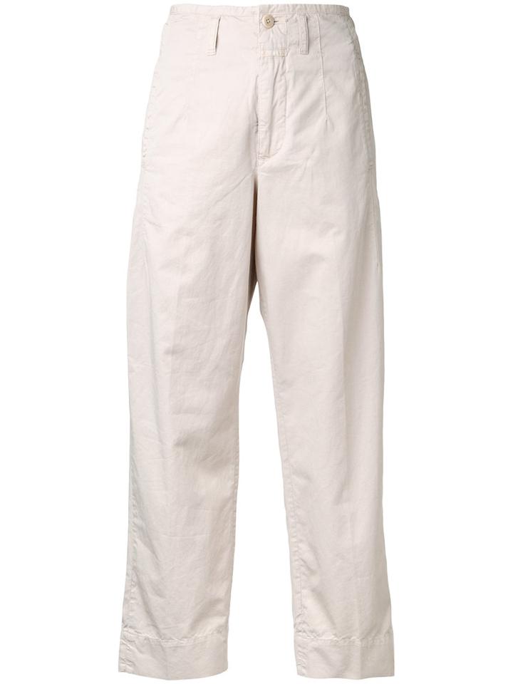 Closed Straight Cropped Trousers, Women's, Size: 25, Nude/neutrals, Cotton/linen/flax