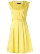 Boutique Moschino Pleated Shoulder Dress, Women's, Size: 38, Yellow/orange, Cotton/other Fibers/rayon