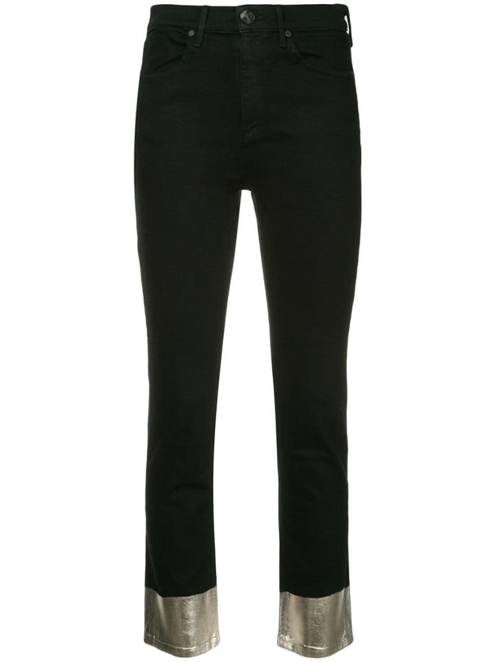 Rag & Bone Mid Rise Cropped Jeans - Black