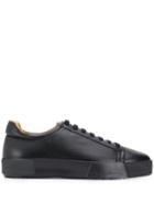 Giorgio Armani Leather Lace-up Sneakers - Black