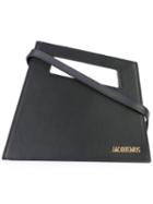 Jacquemus - Angled Logo Plaque Clutch - Women - Leather - One Size, Black, Leather