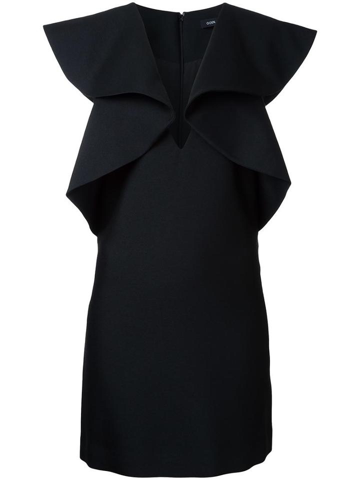 Goen.j Cape Dress, Women's, Size: Small, Black, Bemberg/silk/wool