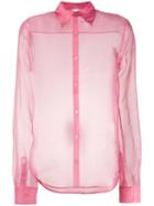 Helmut Lang Sheer Long Sleeve Shirt - Pink