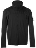 Stone Island Zipped Windbreaker, Men's, Size: Small, Black, Polyester/polyurethane Resin