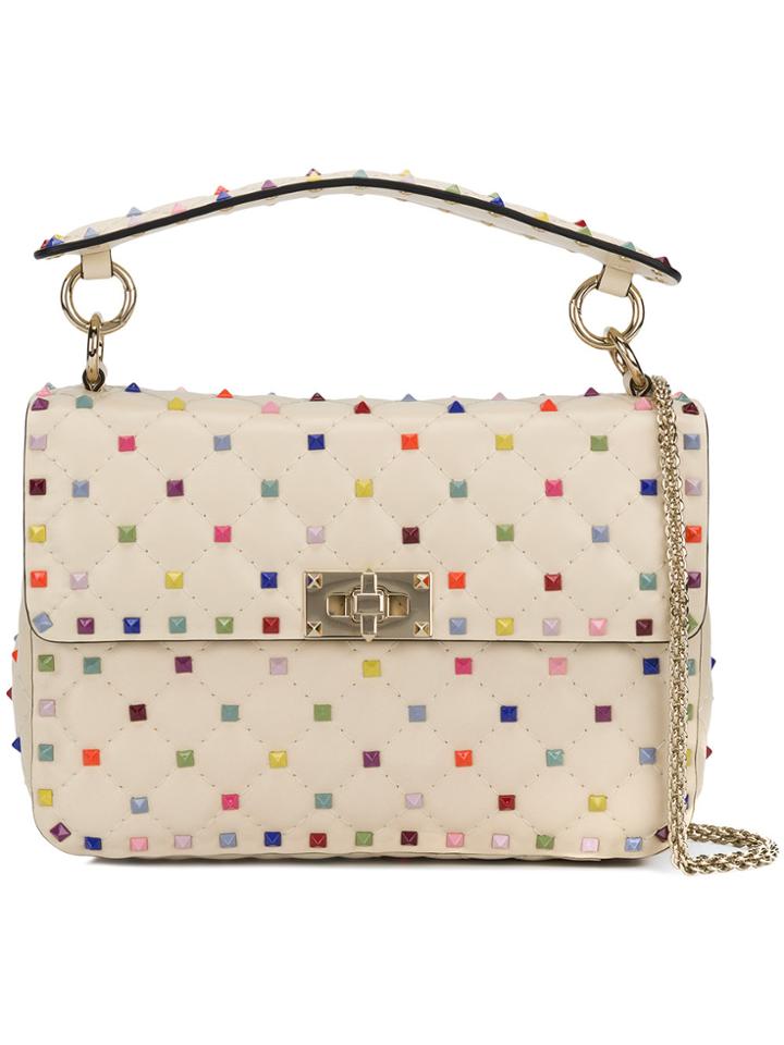 Valentino Valentino Garavani Rockstud Spike Medium Chain Bag - Nude &