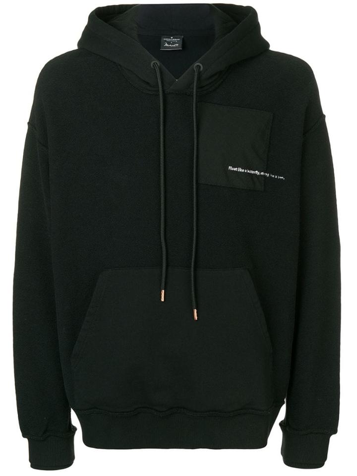 Marcelo Burlon County Of Milan Slogan Patch Hoodie - Black