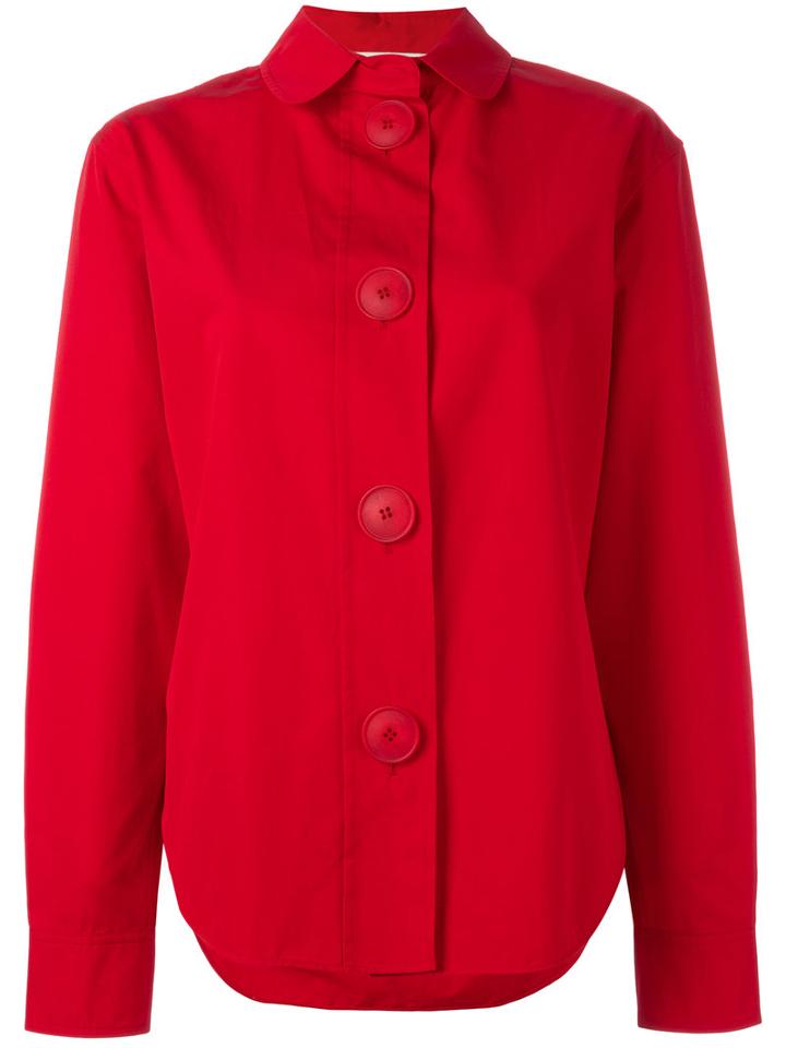 Ports 1961 Oversized Buttons Shirt, Women's, Size: 42, Red, Cotton