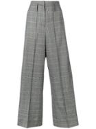 Racil Checked Wide-leg Trousers - Black