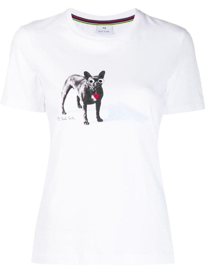 Ps Paul Smith Dog Print T-shirt - White