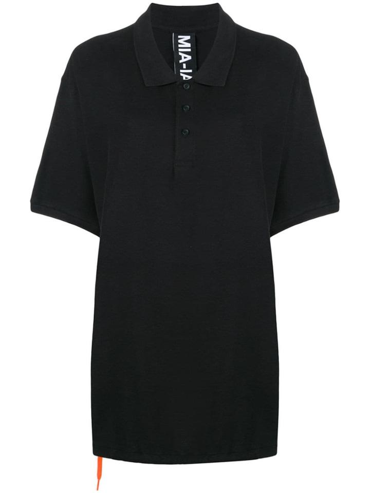 Mia-iam Daddy Oversized Polo Shirt - Black