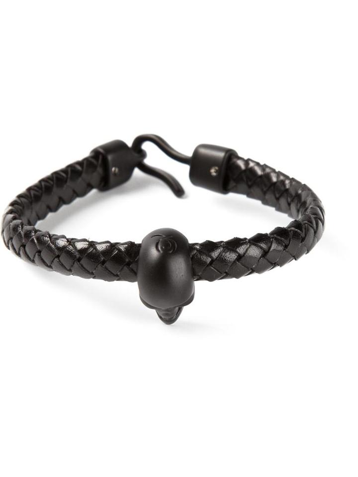 Alexander Mcqueen Woven Skull Bracelet, Women's, Black