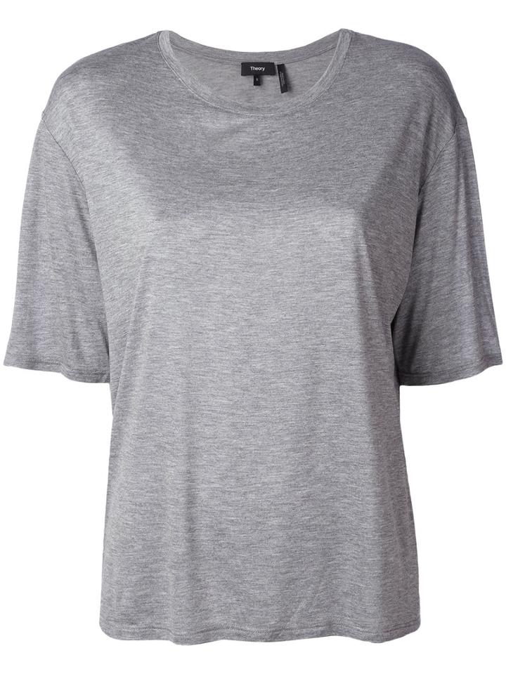 Theory - Short Sleeve T-shirt - Women - Viscose - S, Grey, Viscose