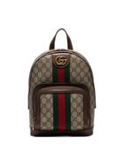 Gucci Beige Ophidia Small Leather Trim Canvas Backpack - Neutrals