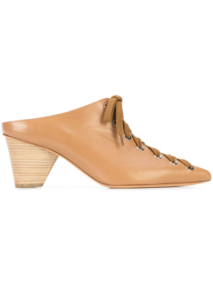 Derek Lam Nova Lace-up Slide - Brown
