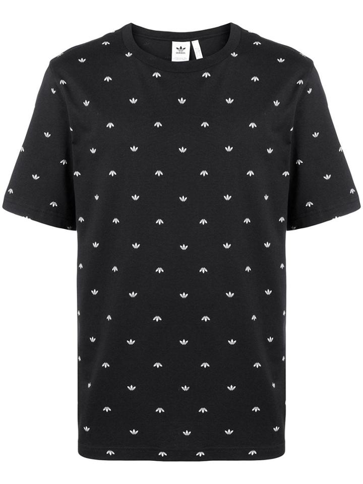 Adidas Adidas Originals Allover Trefoil Print T-shirt - Black