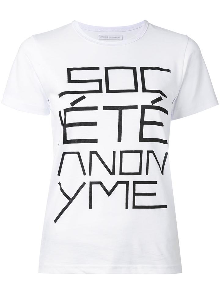 Société Anonyme - Logo T-shirt - Women - Cotton - S, White, Cotton