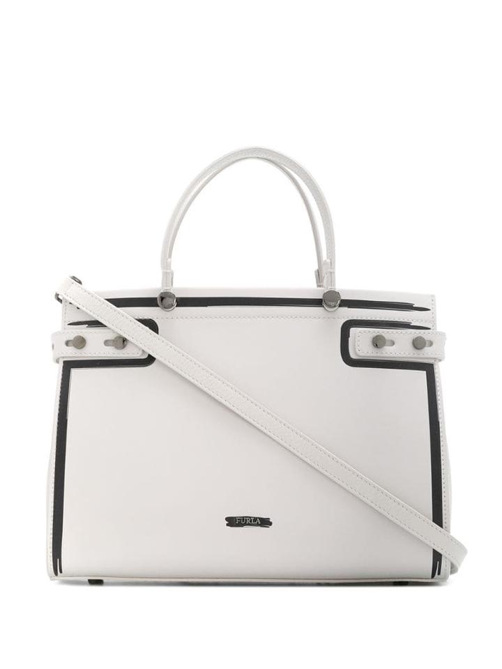 Furla Contrast Border Tote Bag - Grey