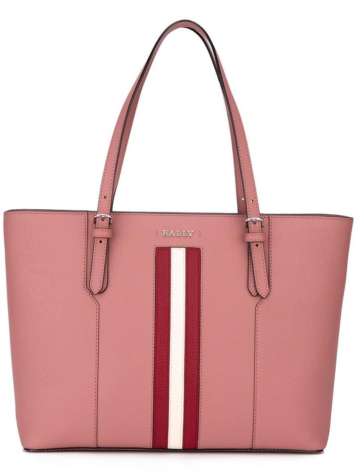 Bally Stripe Detail Tote, Women's, Pink/purple, Leather