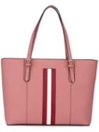 Bally Stripe Detail Tote, Women's, Pink/purple, Leather