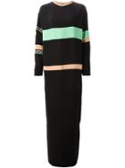 Fausto Puglisi Striped Appliqué Maxi Dress
