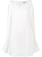 Osman - Camilla Slit Long Sleeve Dress - Women - Spandex/elastane/acetate/viscose - 12, Women's, White, Spandex/elastane/acetate/viscose