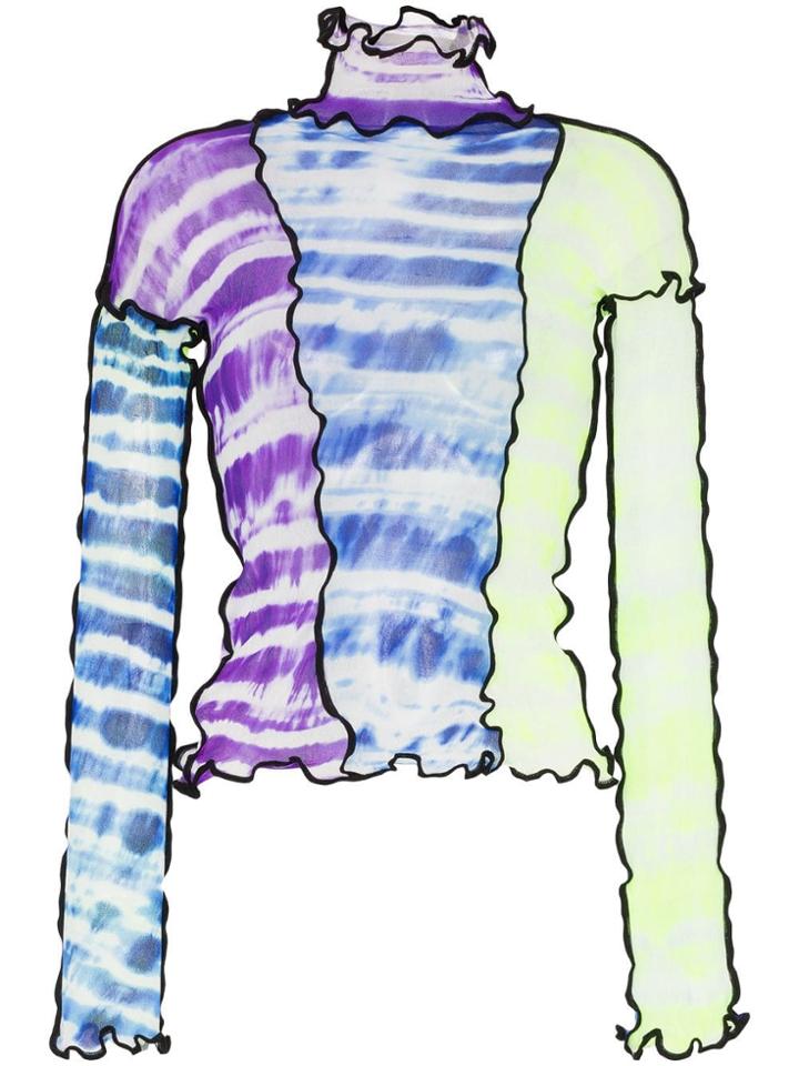Asai Panelled Tie-dye Top - Multicolour