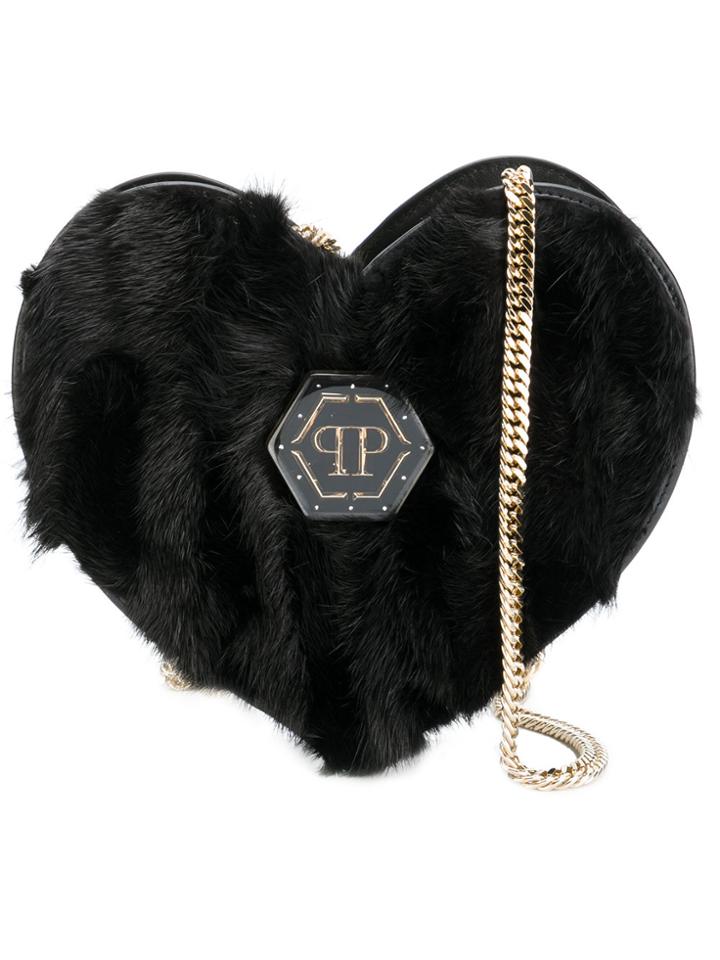 Philipp Plein Esther Heart Shoulder Bag - Black