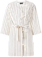 A.p.c. Bow Detail Striped Blouse - Nude & Neutrals