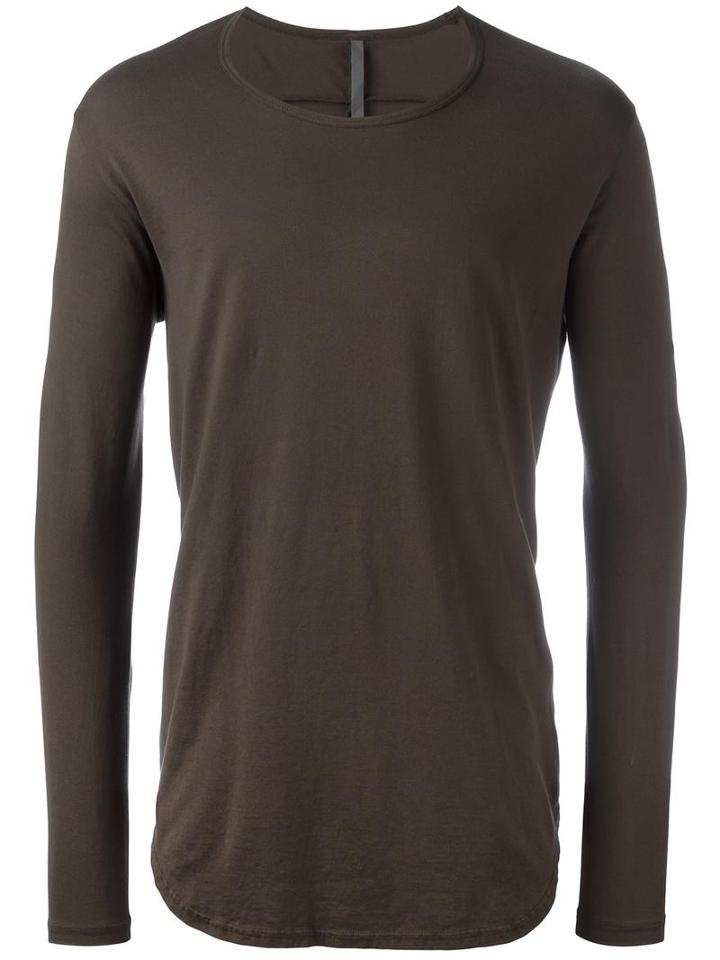 Attachment Long Sleeved Curve T-shirt, Men's, Size: 4, Green, Cotton