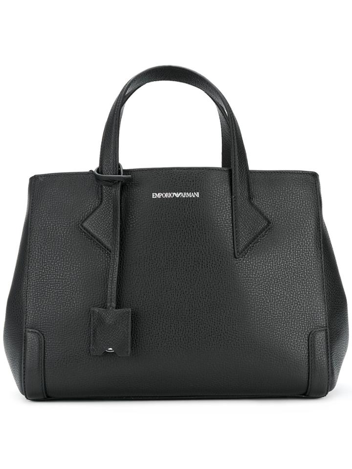 Emporio Armani Expandable Trapeze Tote - Black