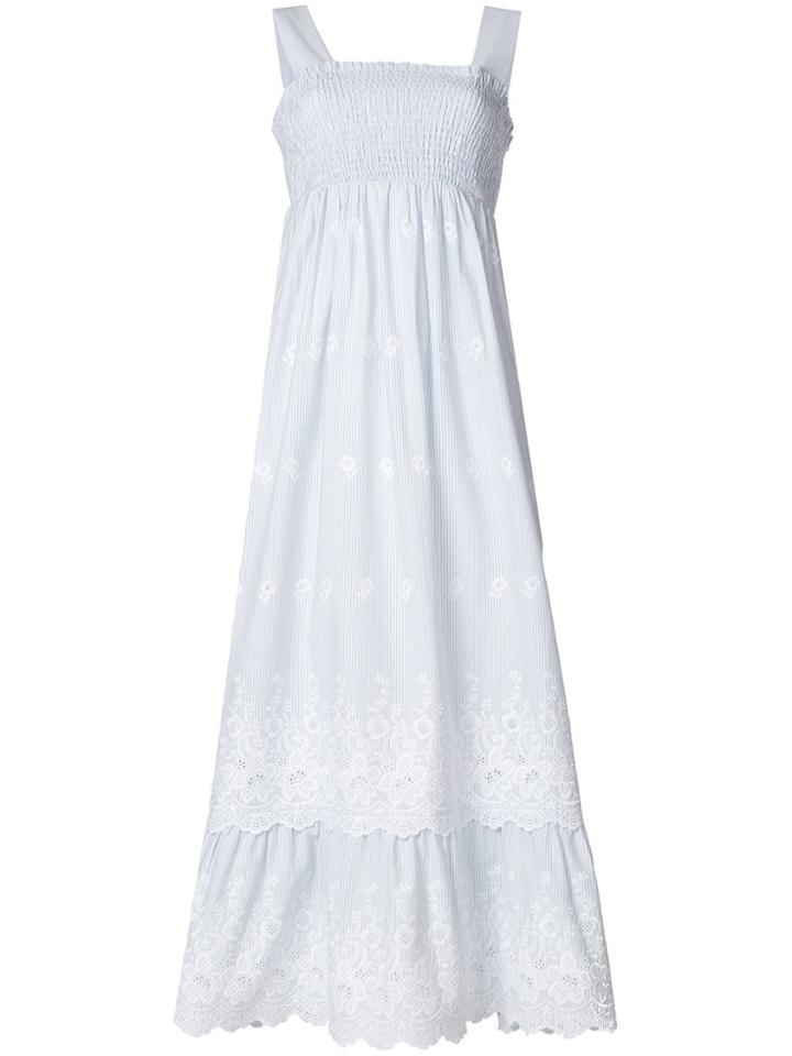 Perseverance London Pinstripe Midi Dress - Blue
