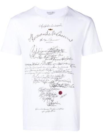 Alexander Mcqueen Handwritten Letter T-shirt - White