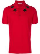 Givenchy Star Appliqué Polo Shirt - Red