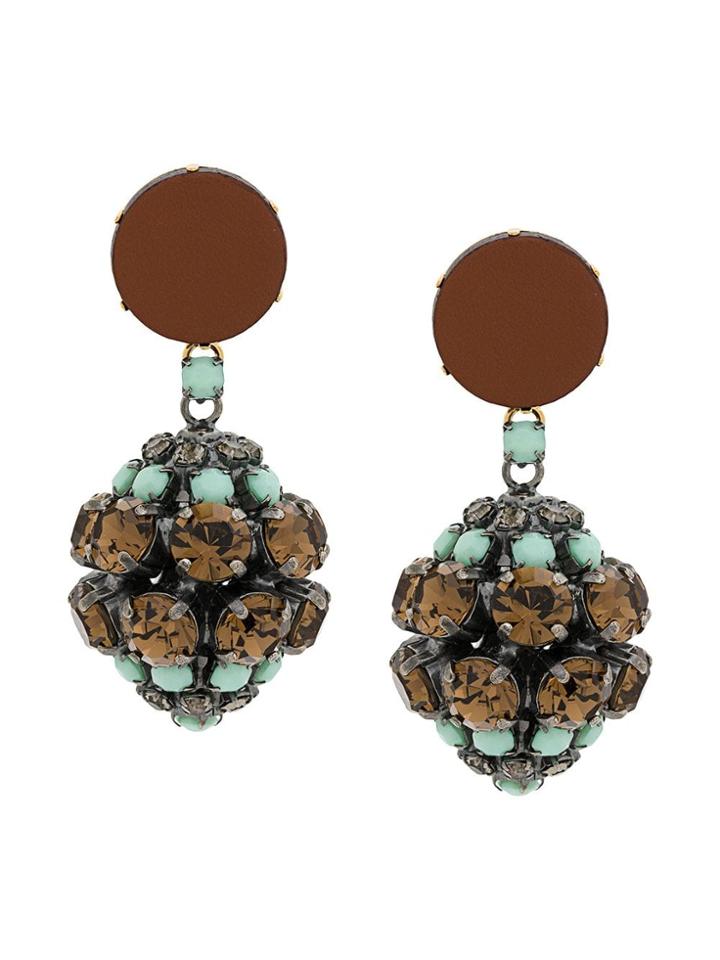 Marni Strass Clip-on Earrings - Green