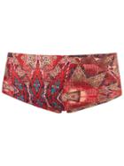 Lygia & Nanny Abstract Print Swim Trunks, Men's, Size: 40, Red, Polyamide/spandex/elastane