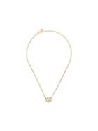 Christian Dior Pre-owned Oval Rhinestone Pendant Necklace - Gold