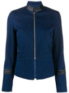 Karl Lagerfeld Logo Tape Denim Blazer - Blue