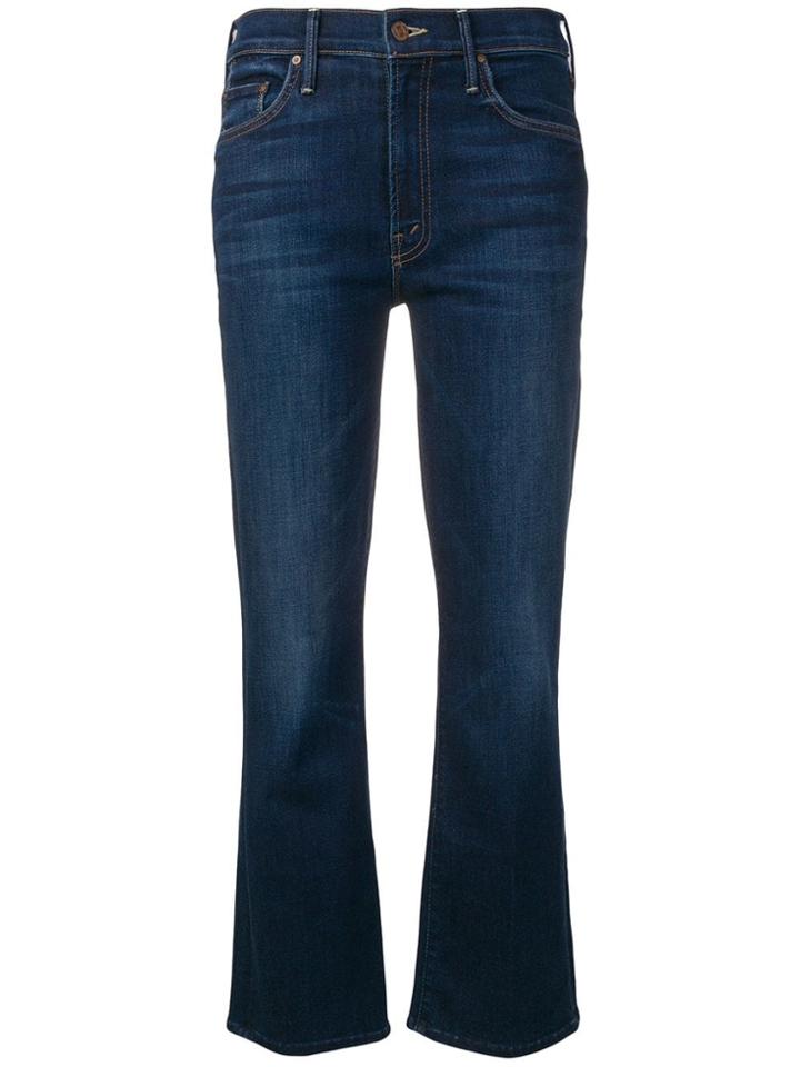 Mother Cropped Denim Jeans - Blue