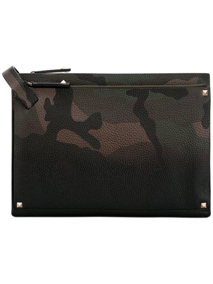 Valentino - Valentino Garavani Rockstud Clutch - Men - Leather - One Size, Green, Leather