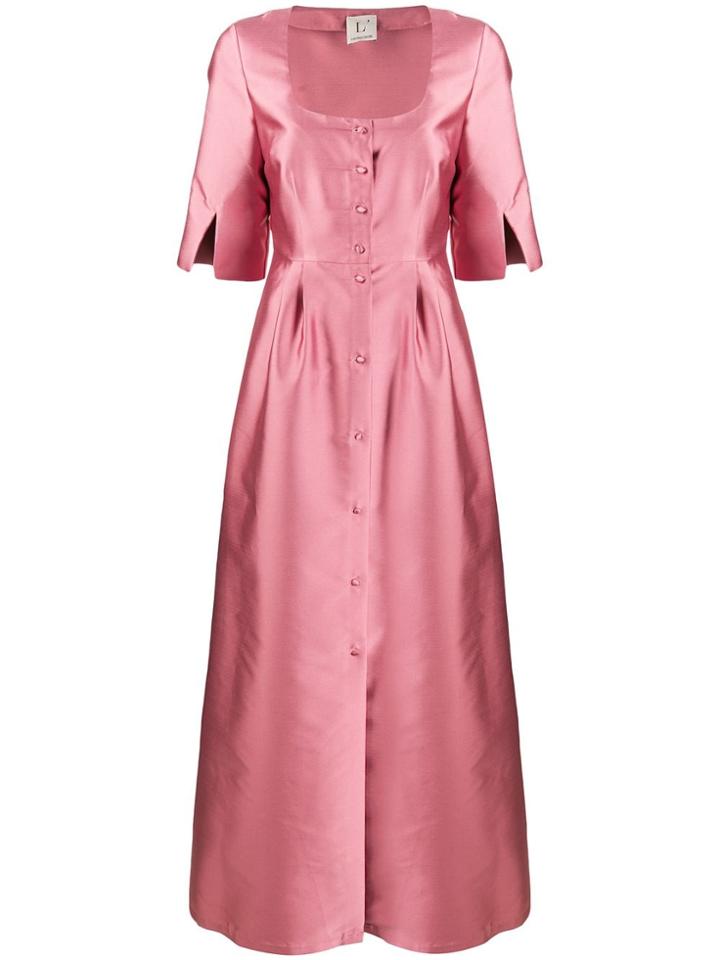 L'autre Chose Abito Lungo In Shantung Camelia - Pink