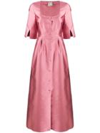 L'autre Chose Abito Lungo In Shantung Camelia - Pink