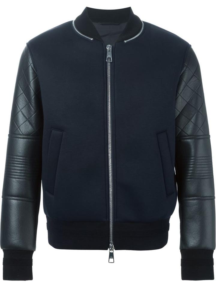 Neil Barrett Contrast Sleeve Bomber Jacket