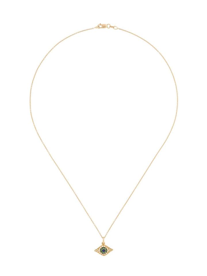 Ileana Makri 18kt Yellow Gold Kitten Eye Diamonds, Tsavorites And